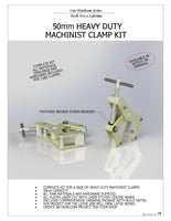 Pair 2" (50mm) Machinist Clamps Partial Kit Plates, Hardware and Drawings Only