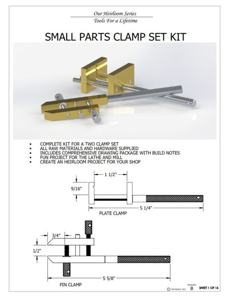 Small Parts Clamp Set Kit Drawings Only
